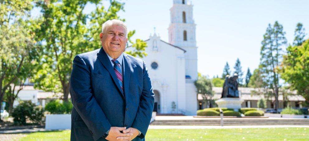 Roger in front of the Chapel